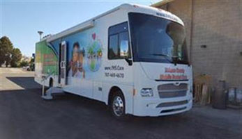 Van that provides mobile dental services